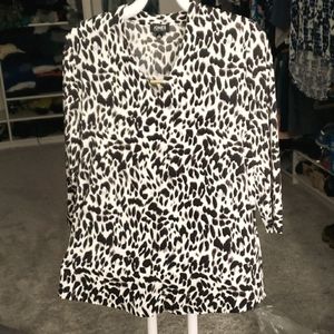 Leopard pattern pullover dress top